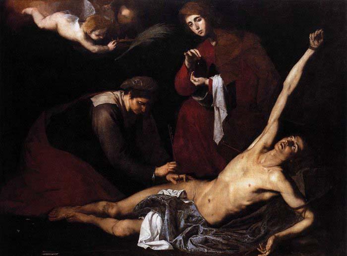Jusepe de Ribera St Sebastian Tended by the Holy Women oil painting image